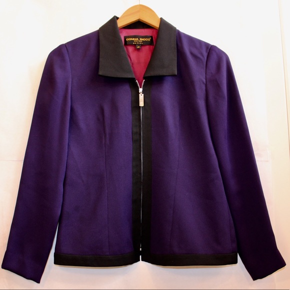 Donna Ricco purple jacket with black accents - Picture 2 of 5